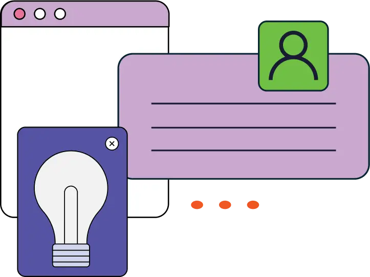 Lamp,stars,user,broswer isomteric illustration perspective