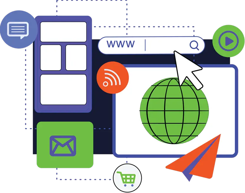 web digital transformation, email send global earth